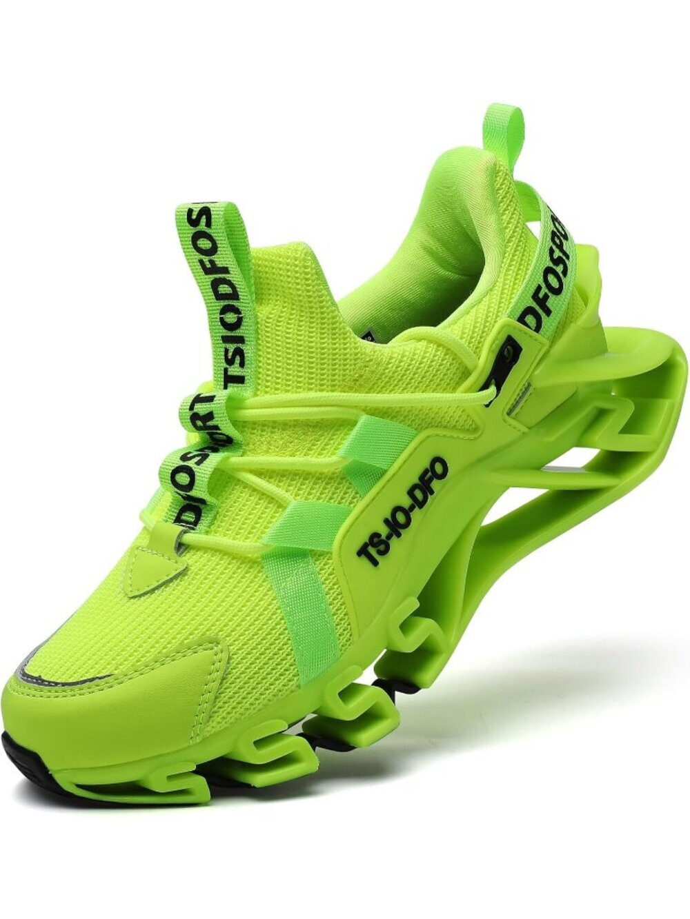 Women's  Fluorescent Green Sneakers Lace Up Athletic Running Walking Shoes